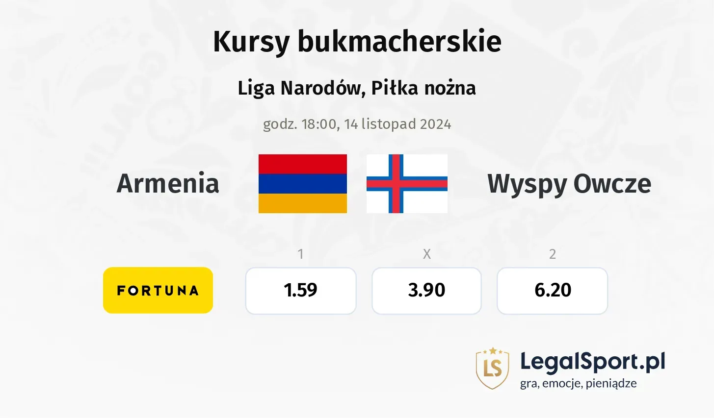 Armenia - Wyspy Owcze typy, kursy 14.11, godz. 18:00