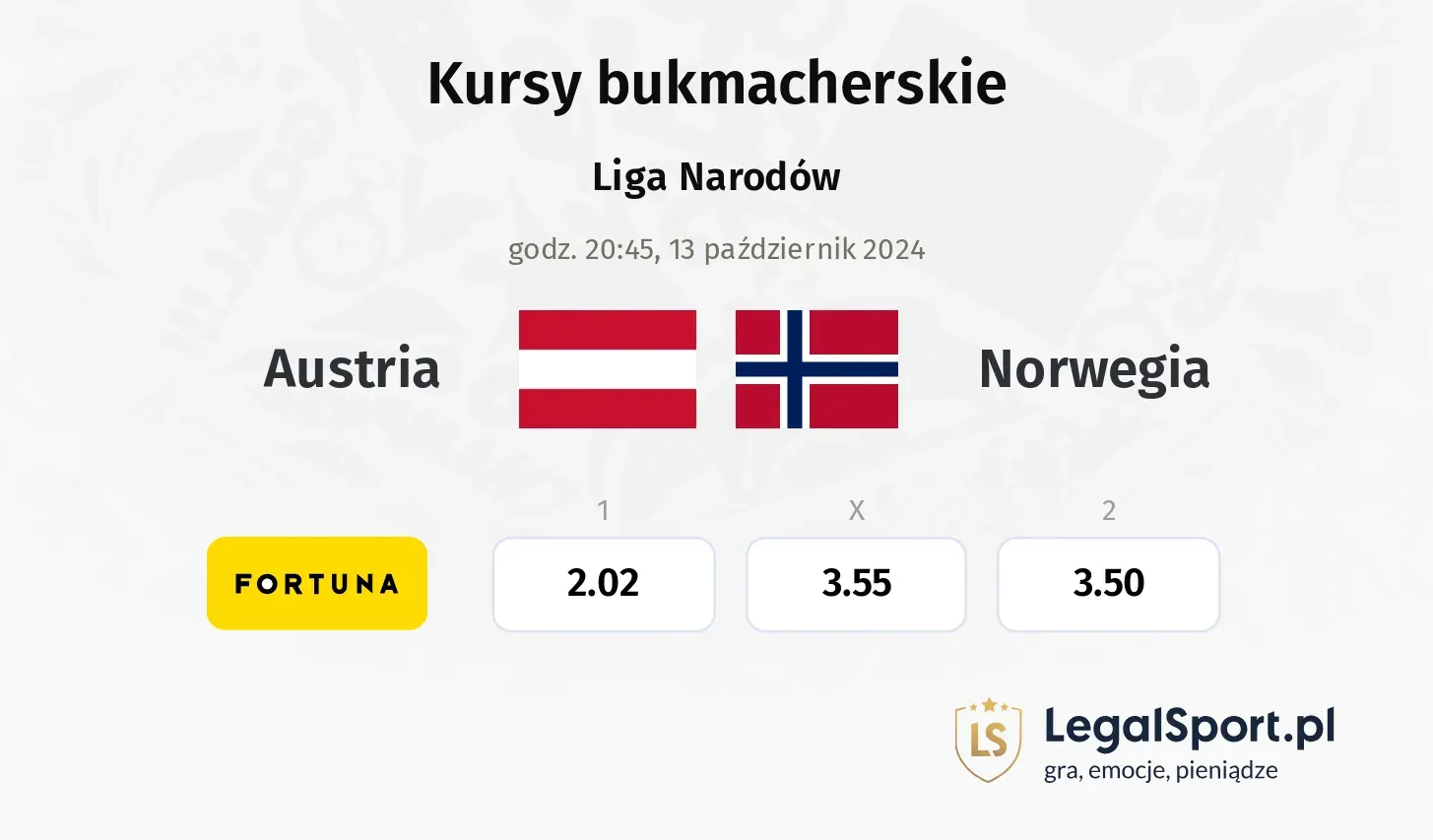 Austria - Norwegia promocje bonusy na mecz