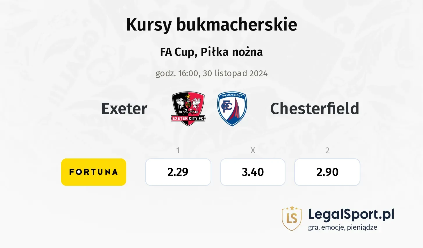 Exeter - Chesterfield promocje bonusy na mecz