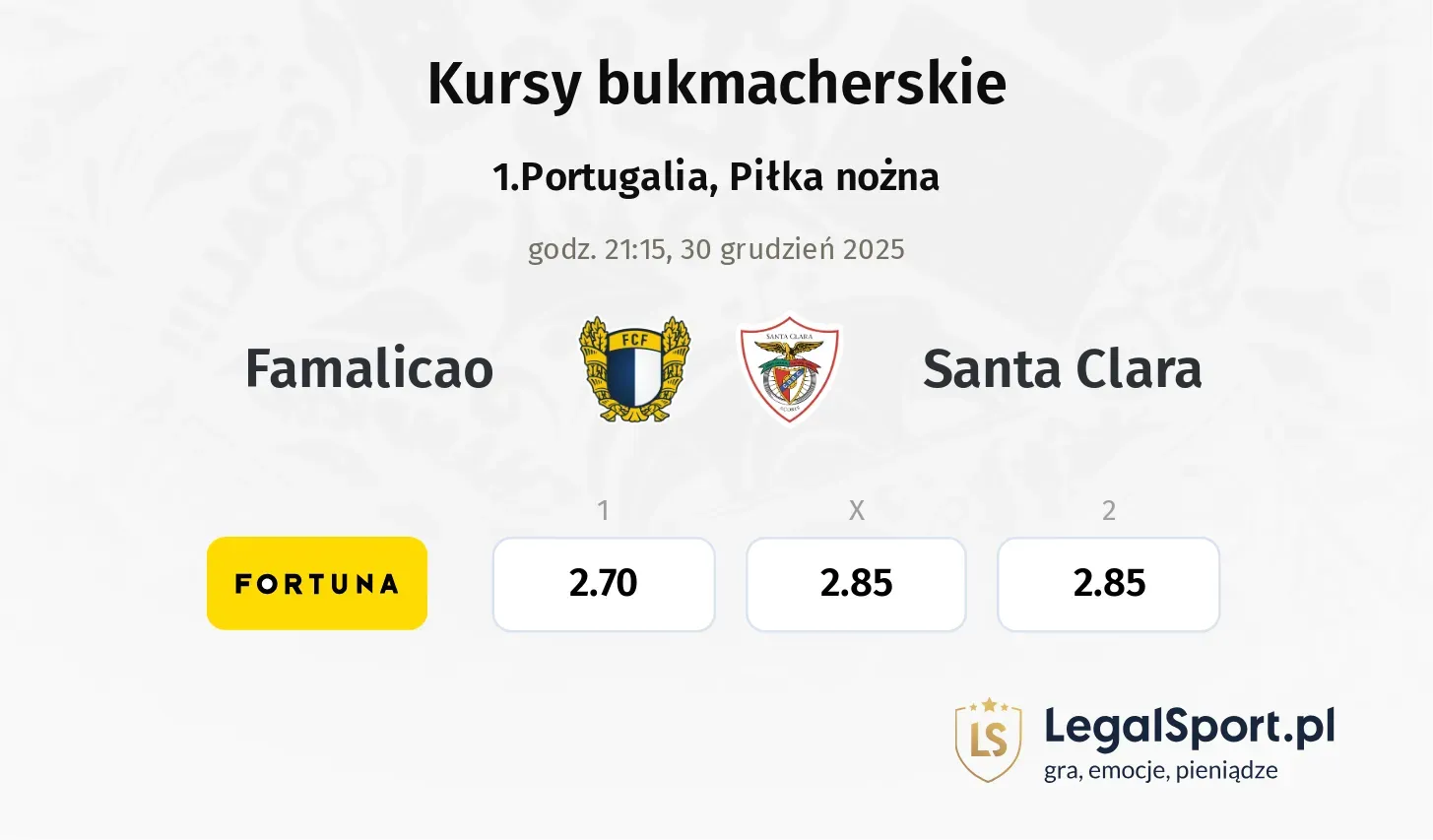 Famalicao - Santa Clara promocje bonusy na mecz