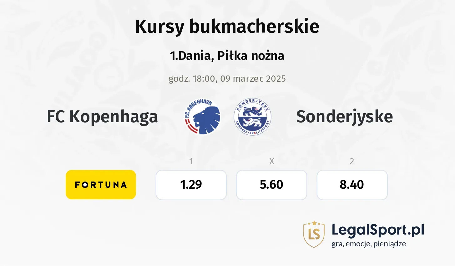 FC Kopenhaga - Sonderjyske typy, kursy