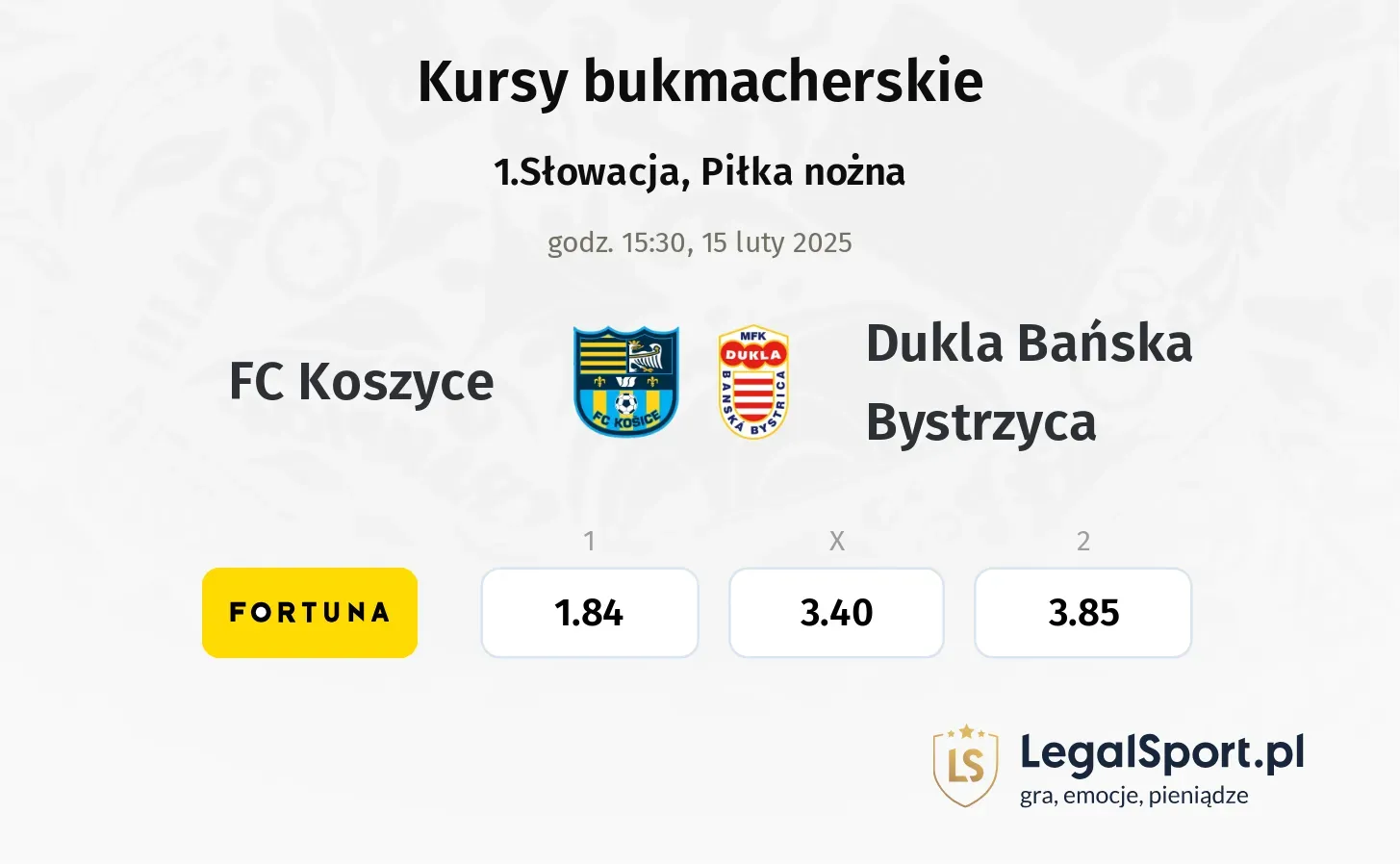 FC Koszyce - Dukla Bańska Bystrzyca promocje bonusy na mecz