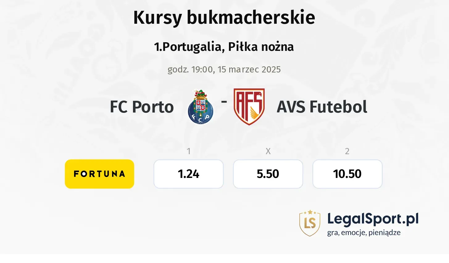 FC Porto - AVS Futebol typy, kursy