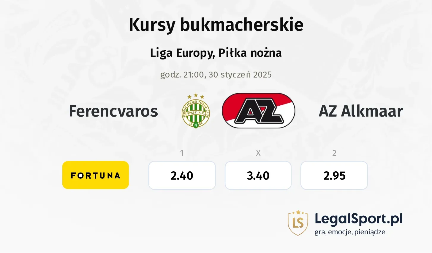 Ferencvaros - AZ Alkmaar typy, kursy