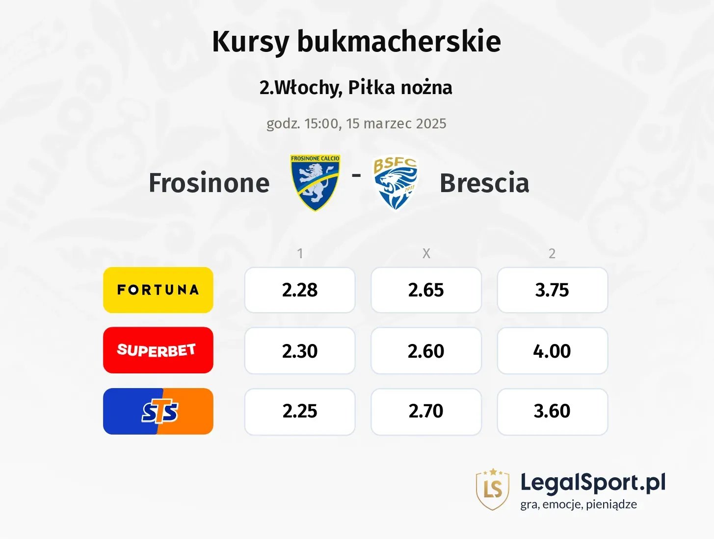 Frosinone - Brescia promocje bonusy na mecz