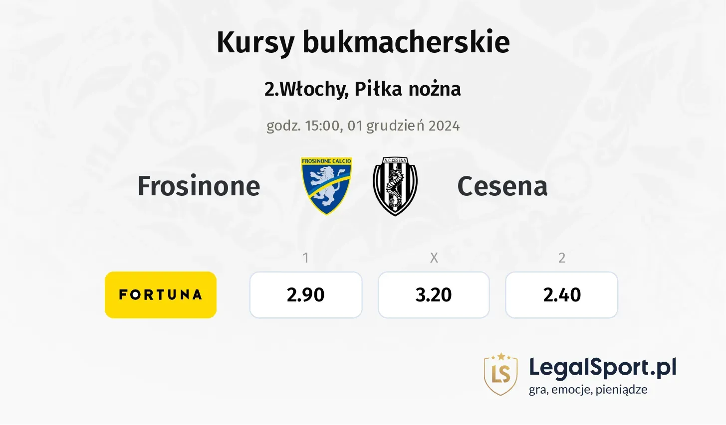 Frosinone - Cesena promocje bonusy na mecz