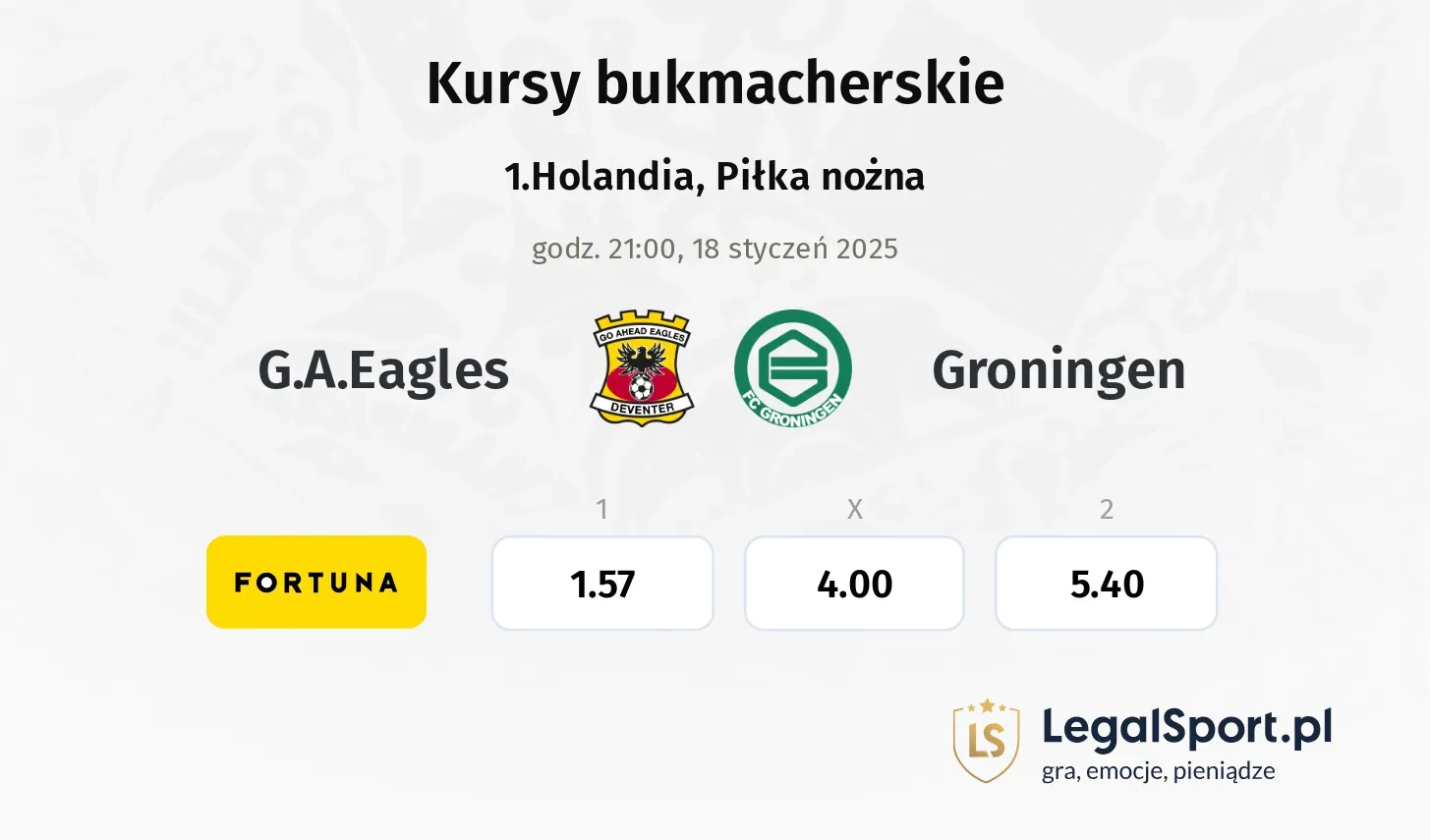 G.A.Eagles - Groningen promocje bonusy na mecz