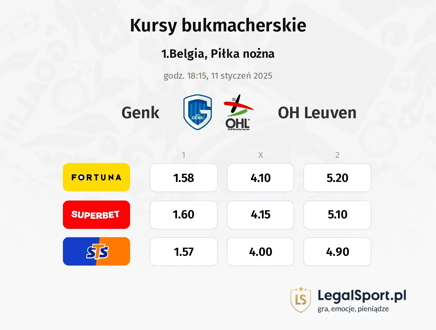 Genk - OH Leuven promocje bonusy na mecz