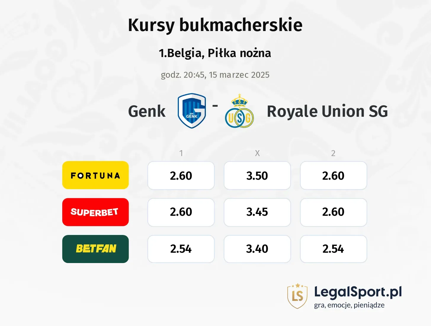 Genk - Royale Union SG promocje bonusy na mecz