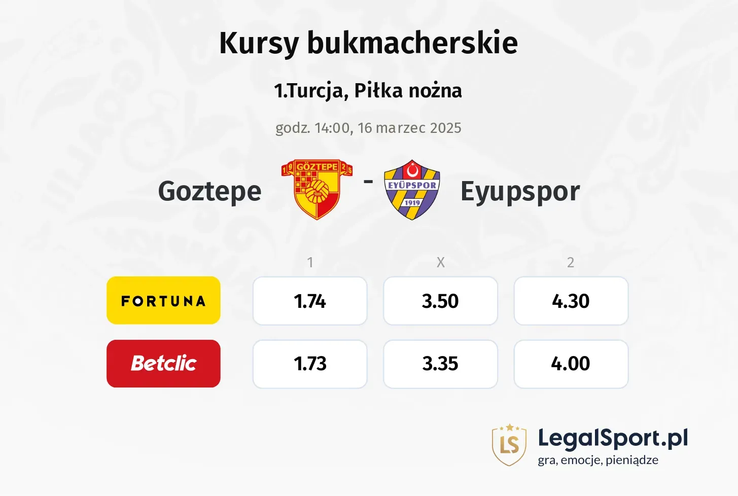 Goztepe - Eyupspor promocje bonusy na mecz