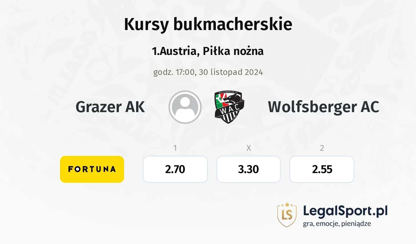 Grazer AK - Wolfsberger AC promocje bonusy na mecz