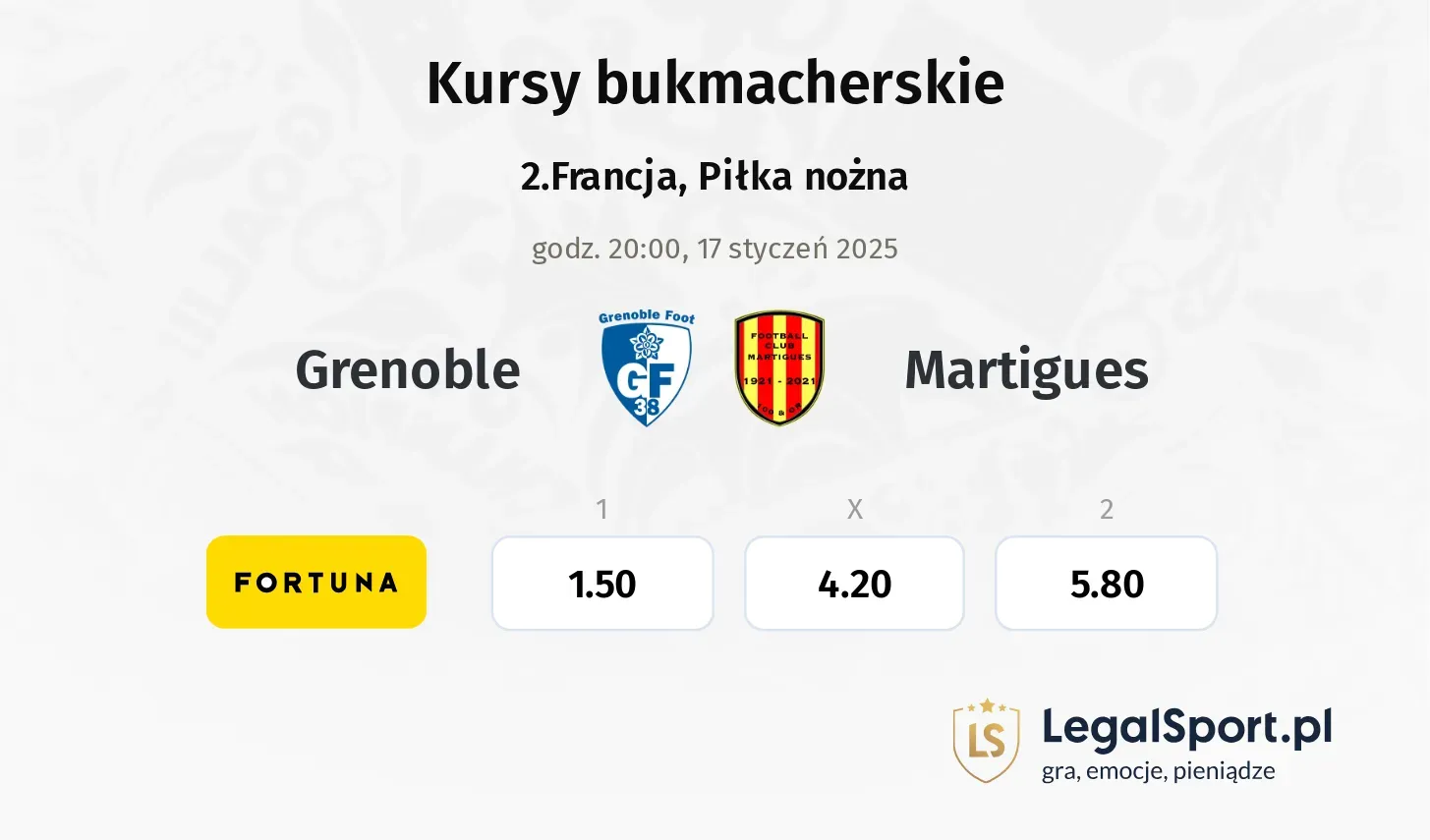 Grenoble - Martigues promocje bonusy na mecz