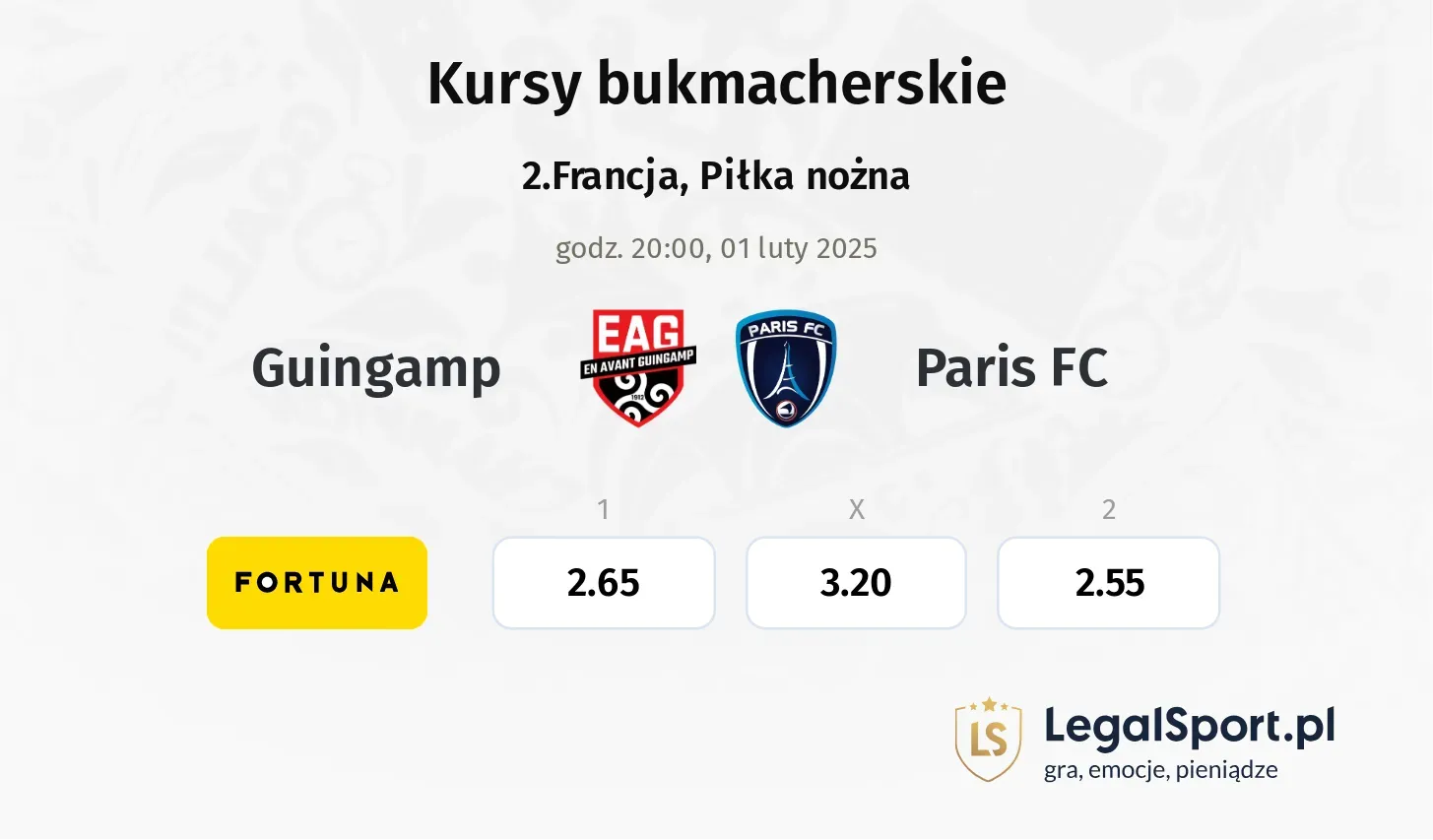 Guingamp - Paris FC typy, kursy