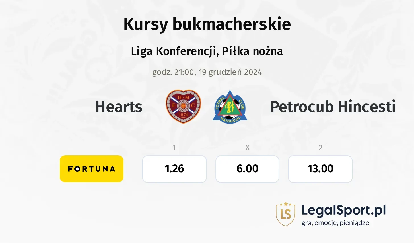 Hearts - Petrocub Hincesti promocje bonusy na mecz