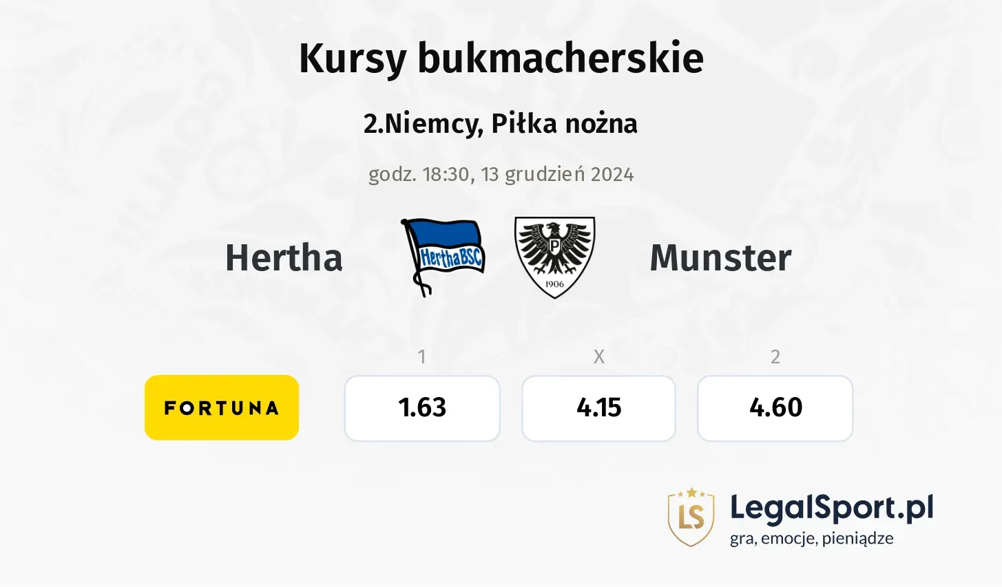 Hertha - Munster promocje bonusy na mecz