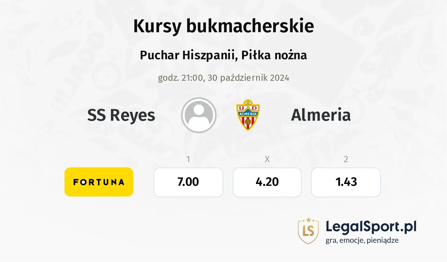 SS Reyes - Almeria promocje bonusy na mecz