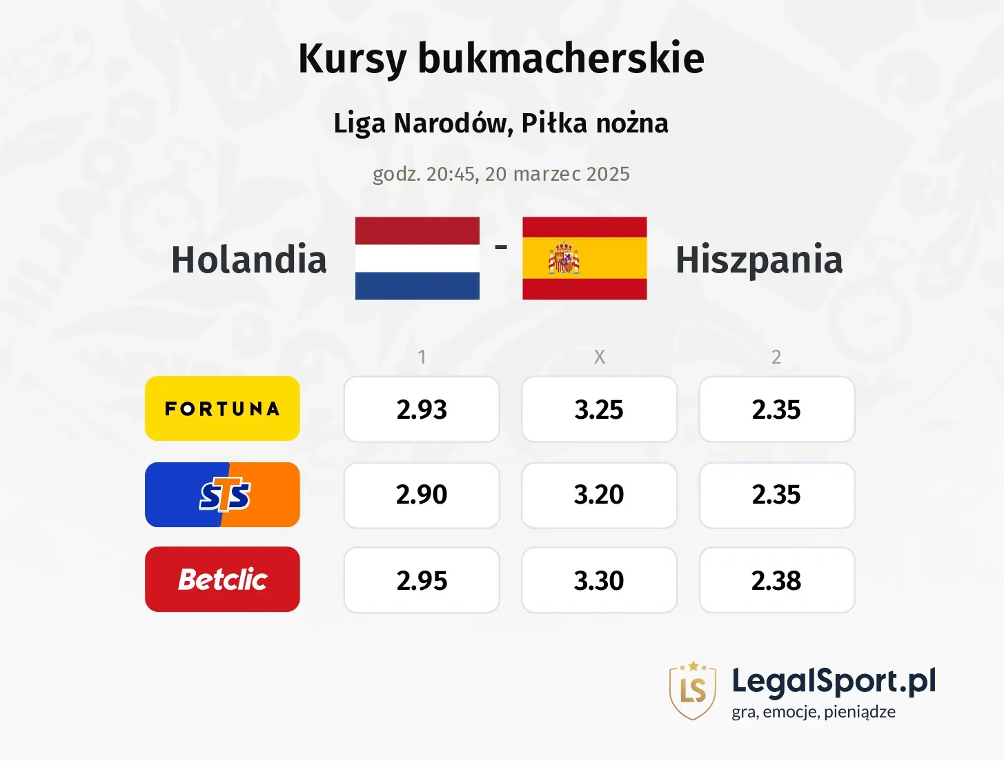 Holandia - Hiszpania promocje bonusy na mecz