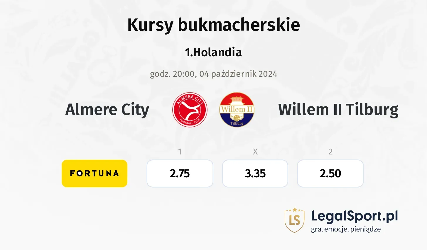 Almere City - Willem II Tilburg promocje bonusy na mecz