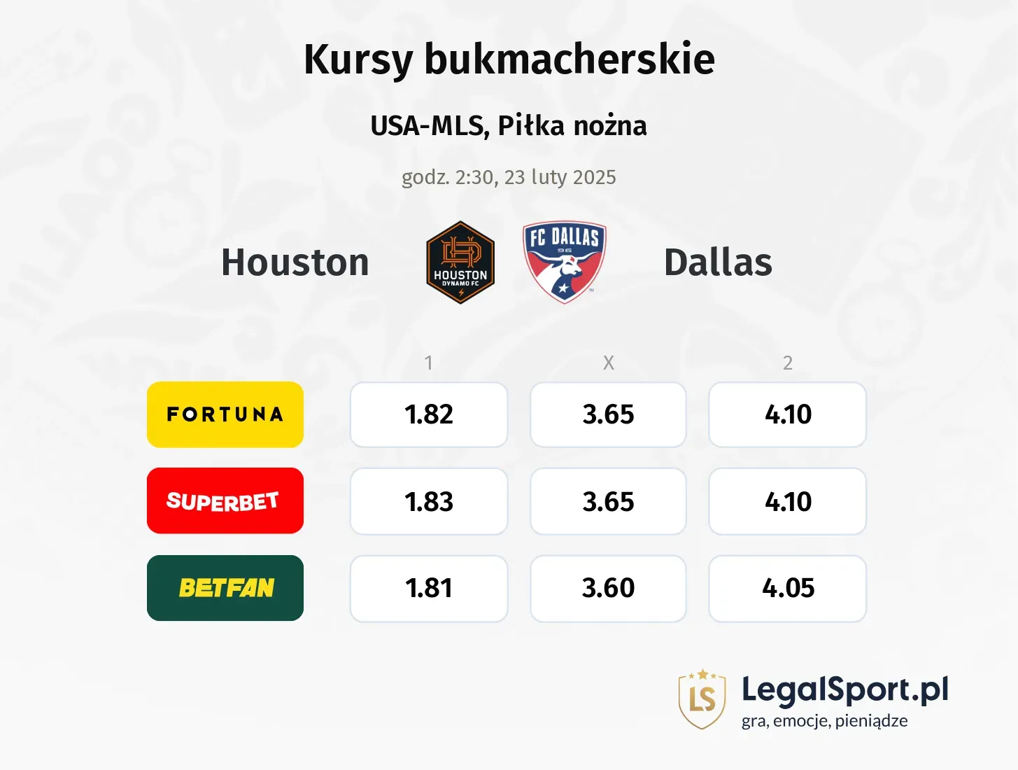 Houston - Dallas promocje bonusy na mecz