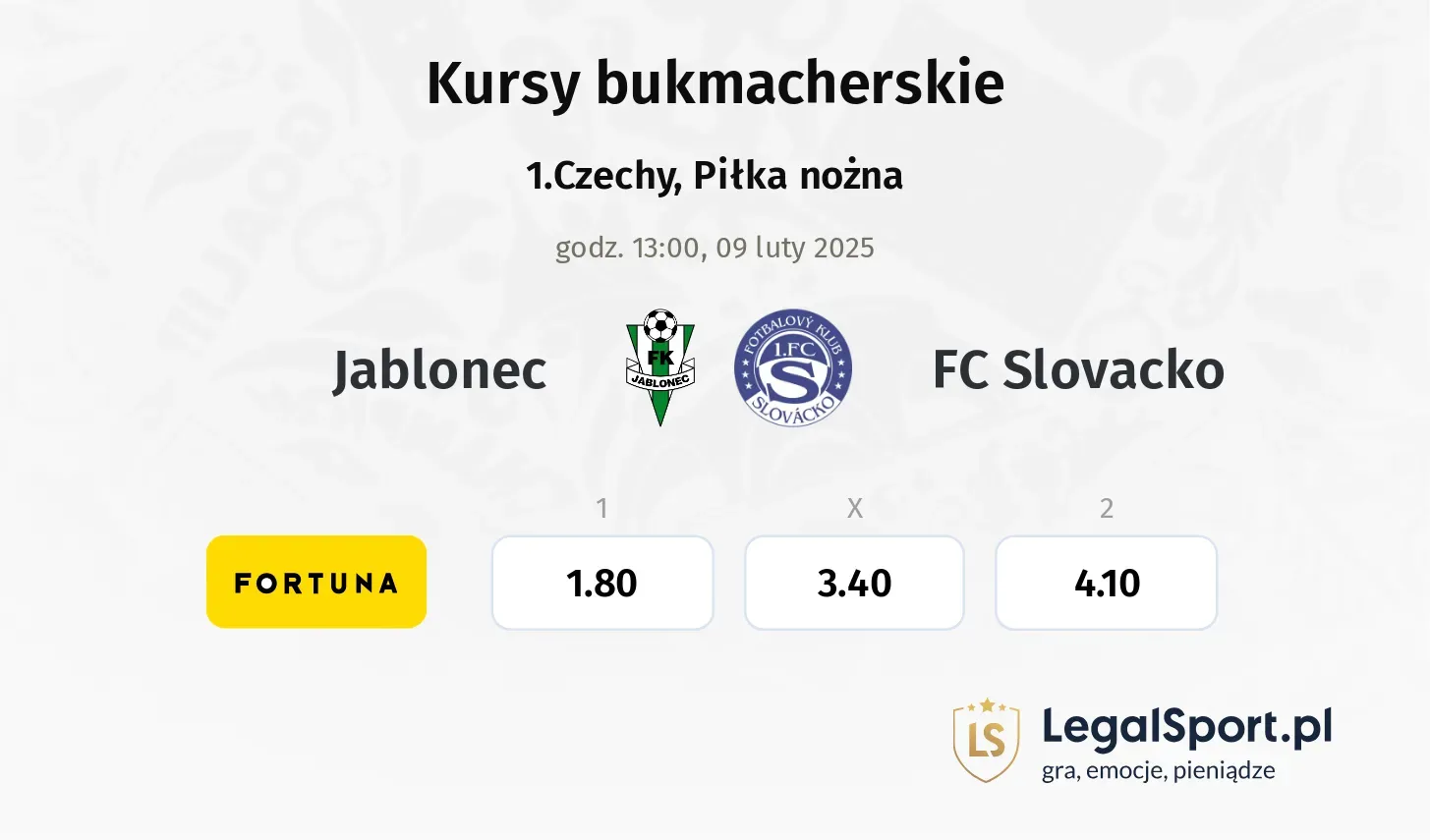 Jablonec - FC Slovacko promocje bonusy na mecz