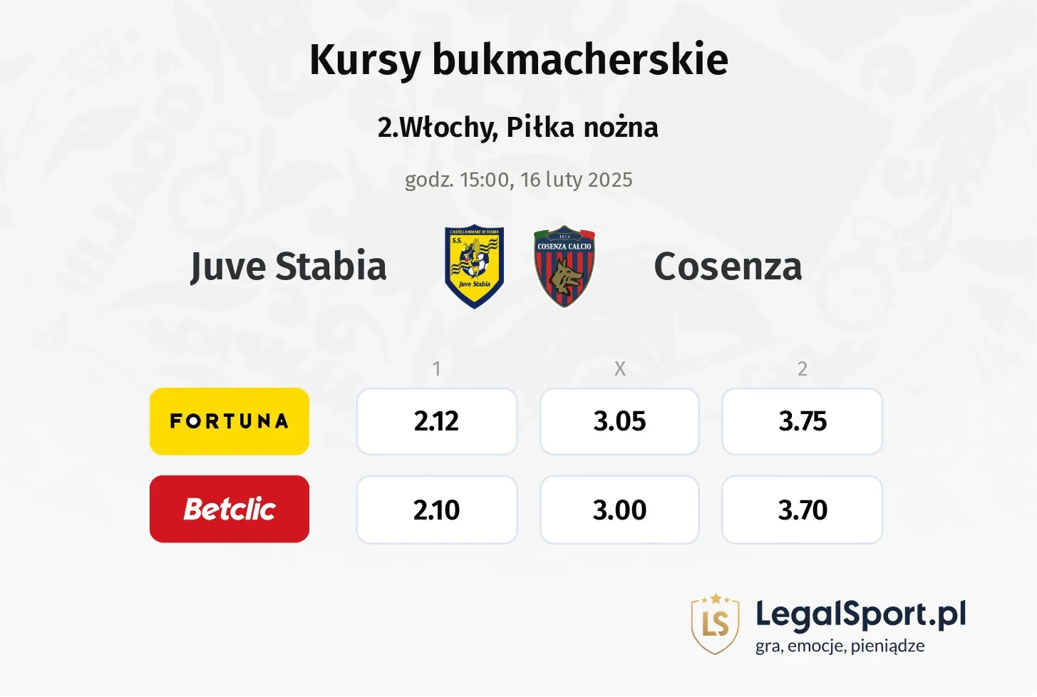 Juve Stabia - Cosenza promocje bonusy na mecz