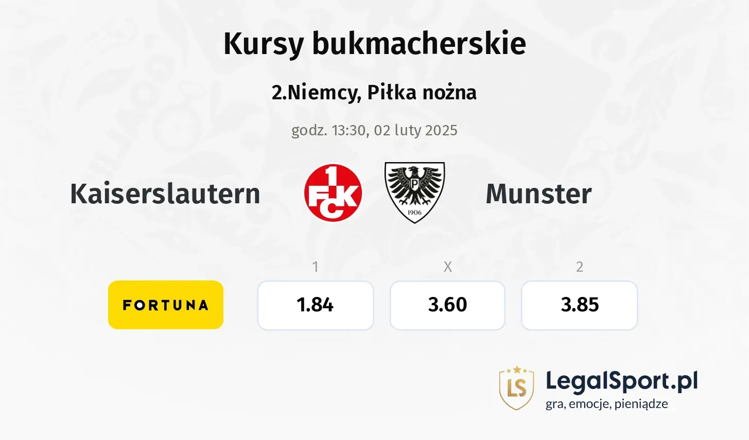 Kaiserslautern - Munster promocje bonusy na mecz