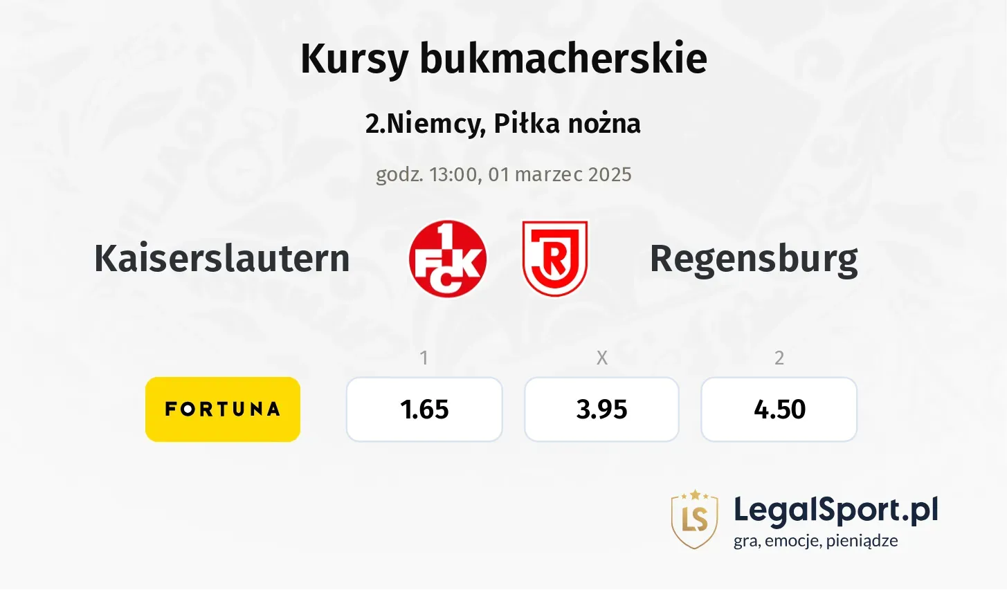 Kaiserslautern - Regensburg promocje bonusy na mecz