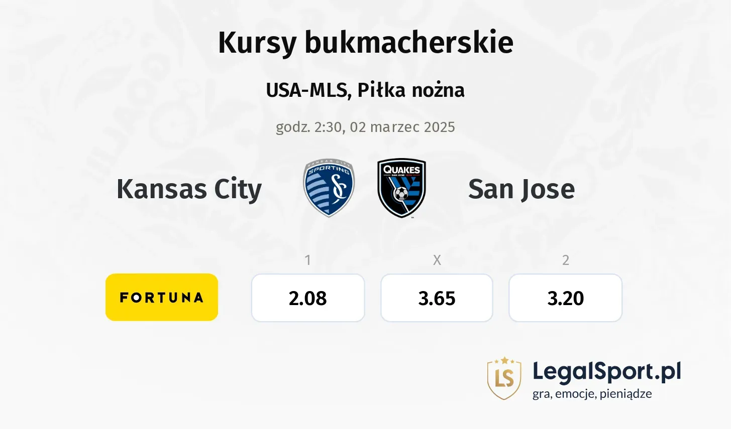 Kansas City - San Jose promocje bonusy na mecz