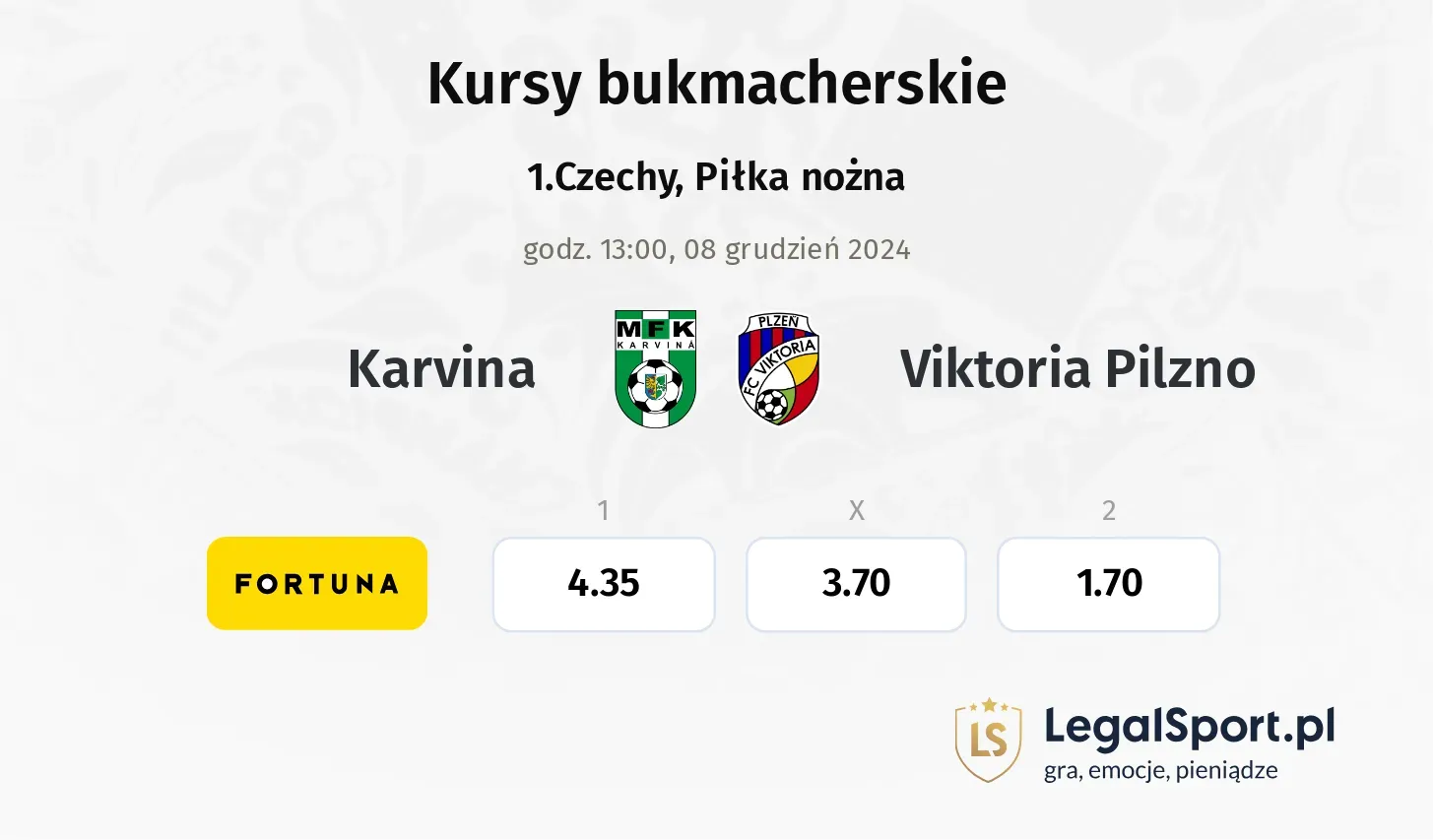 Karvina - Viktoria Pilzno promocje bonusy na mecz