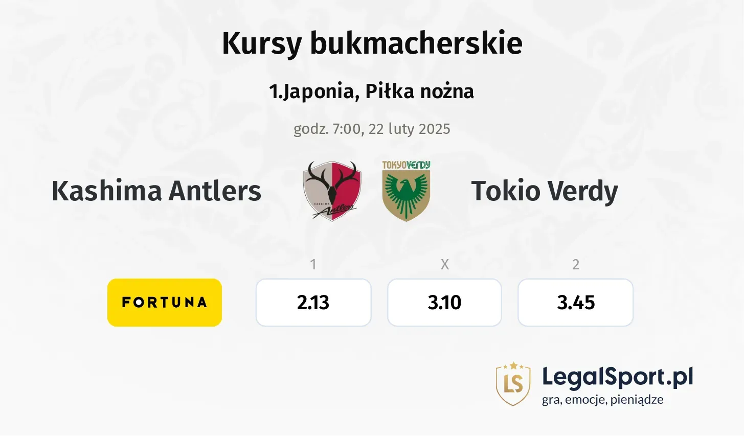 Kashima Antlers - Tokio Verdy promocje bonusy na mecz