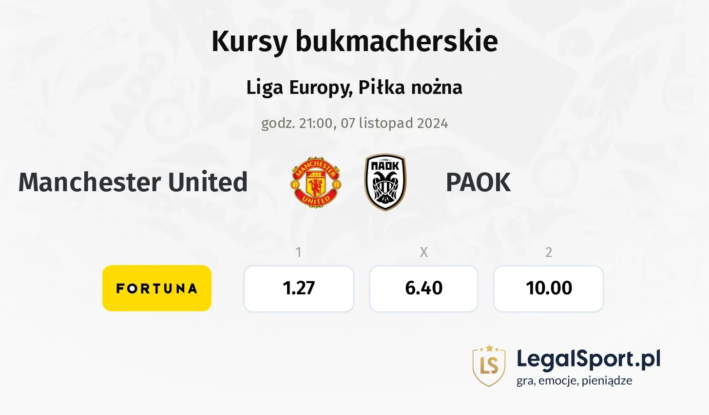 Manchester United - PAOK promocje bonusy na mecz