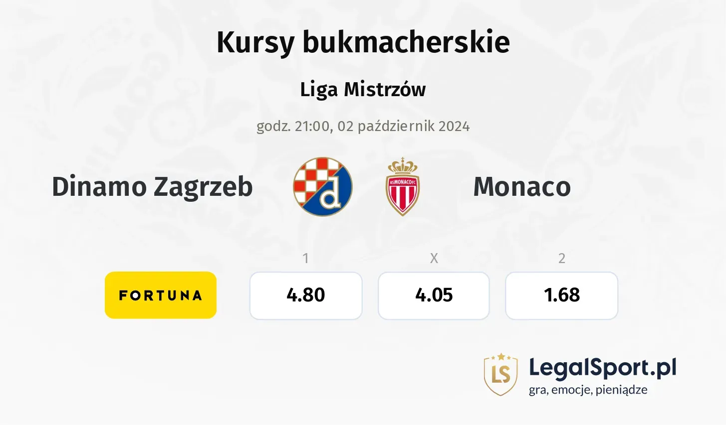 Dinamo Zagrzeb - Monaco promocje bonusy na mecz