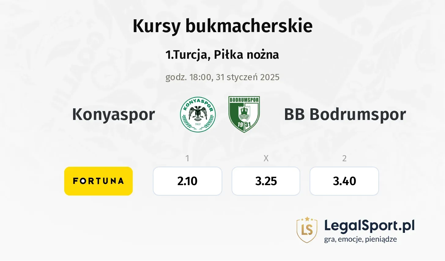 Konyaspor - BB Bodrumspor promocje bonusy na mecz