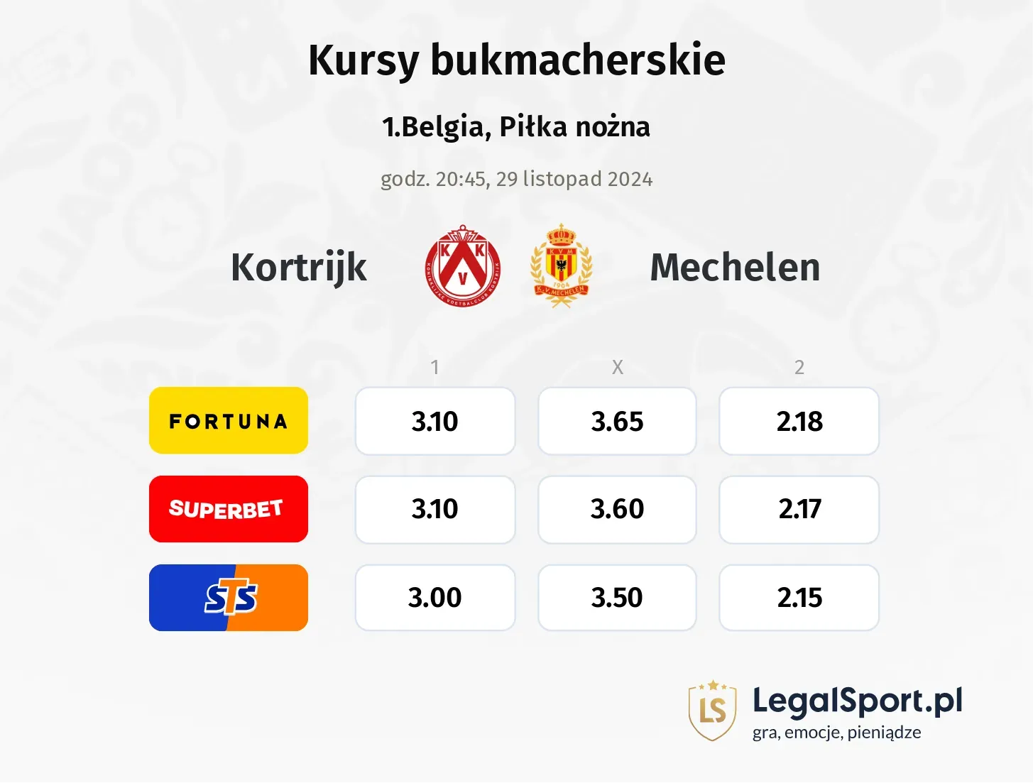 Kortrijk - Mechelen promocje bonusy na mecz