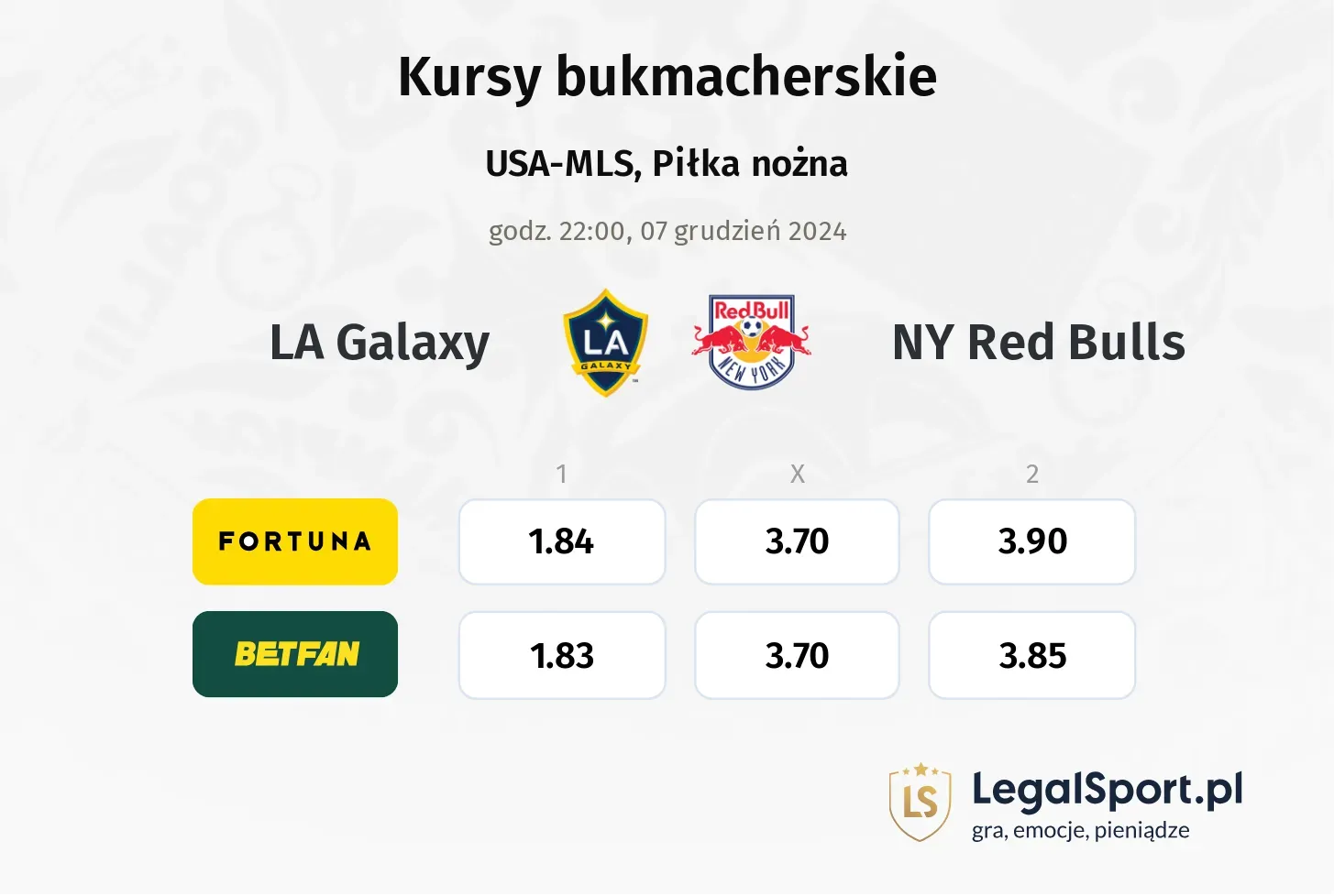 LA Galaxy - NY Red Bulls promocje bonusy na mecz