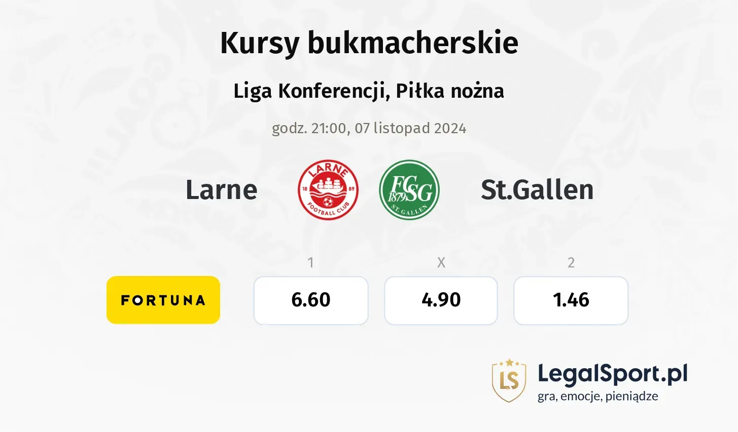 Larne - St.Gallen typy, kursy 07.11, godz. 21:00