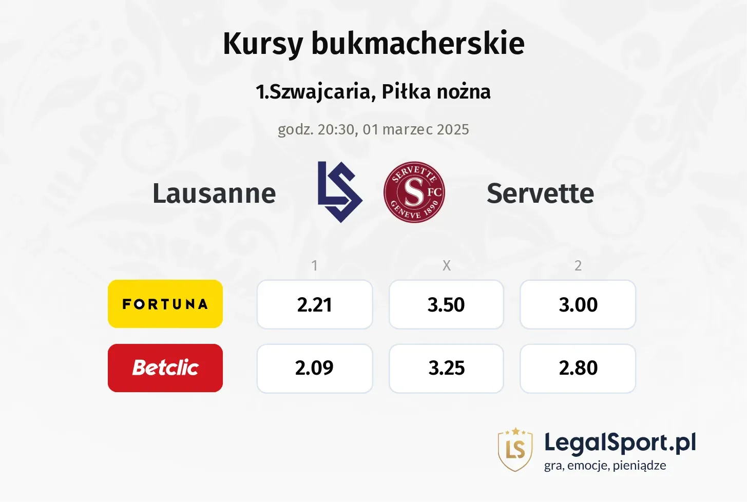 Lausanne - Servette promocje bonusy na mecz