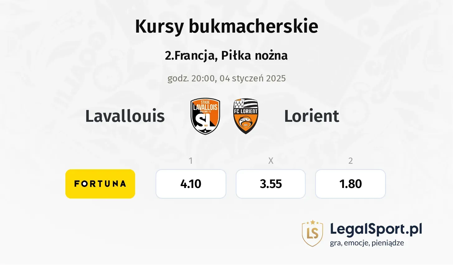 Lavallouis - Lorient typy, kursy