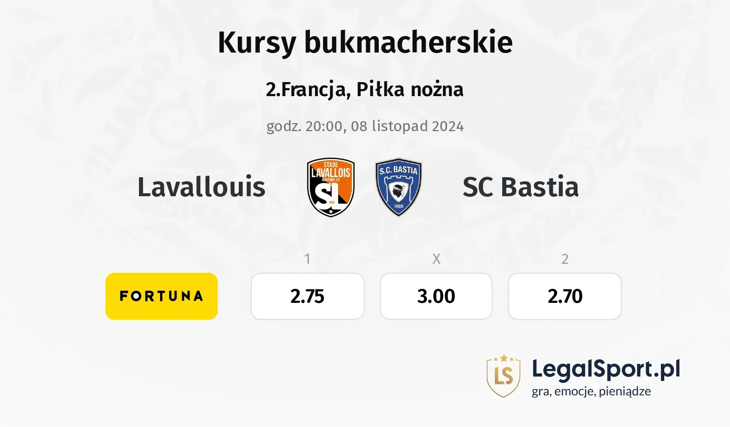 Lavallouis - SC Bastia promocje bonusy na mecz