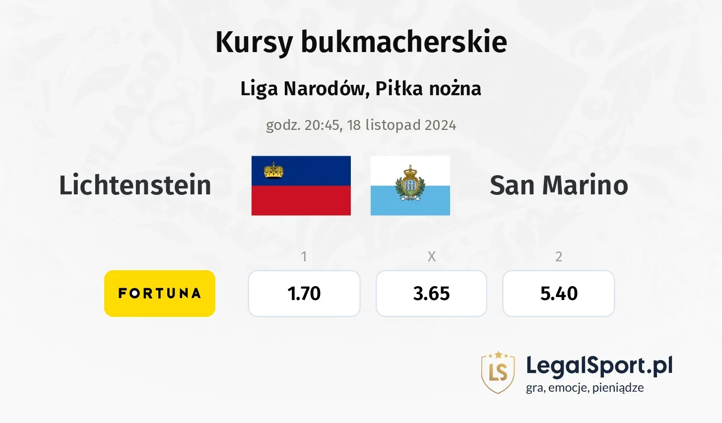 Lichtenstein - San Marino promocje bonusy na mecz