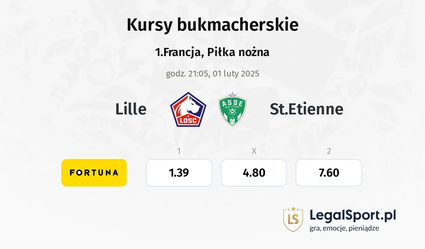 Lille - St.Etienne typy, kursy