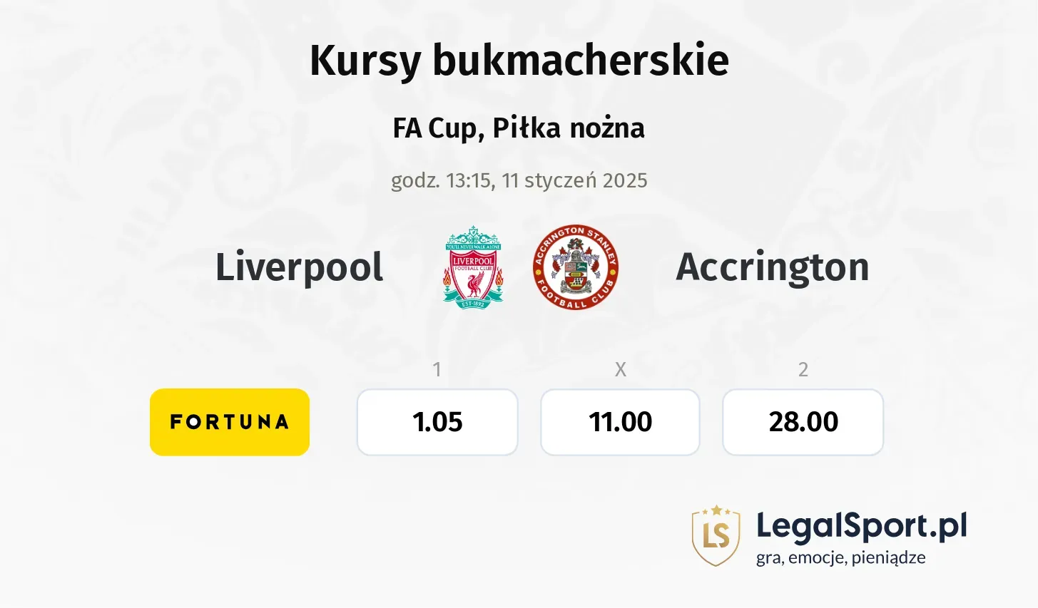 Liverpool - Accrington promocje bonusy na mecz