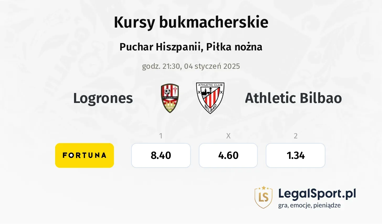 Logrones - Athletic Bilbao typy, kursy