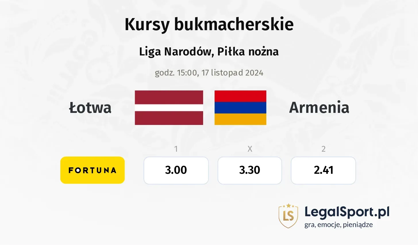 Łotwa - Armenia promocje bonusy na mecz