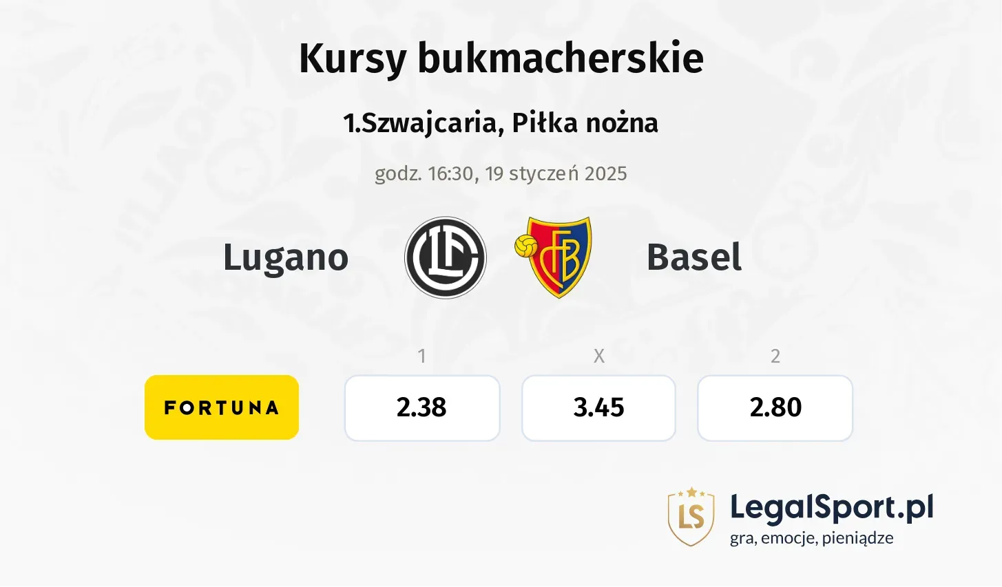 Lugano - Basel promocje bonusy na mecz