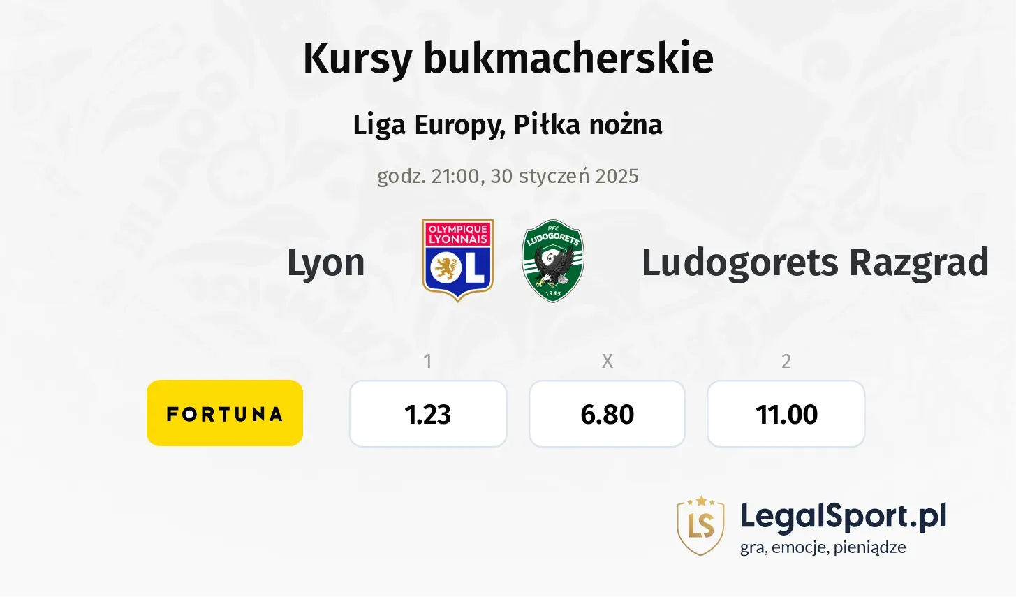 Lyon - Ludogorets Razgrad promocje bonusy na mecz