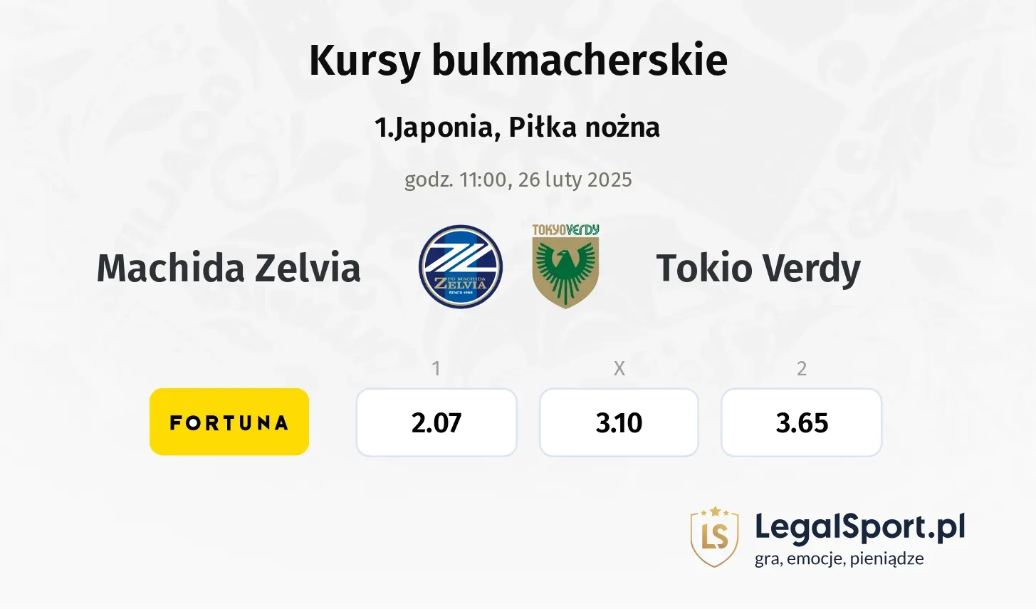 Machida Zelvia - Tokio Verdy promocje bonusy na mecz