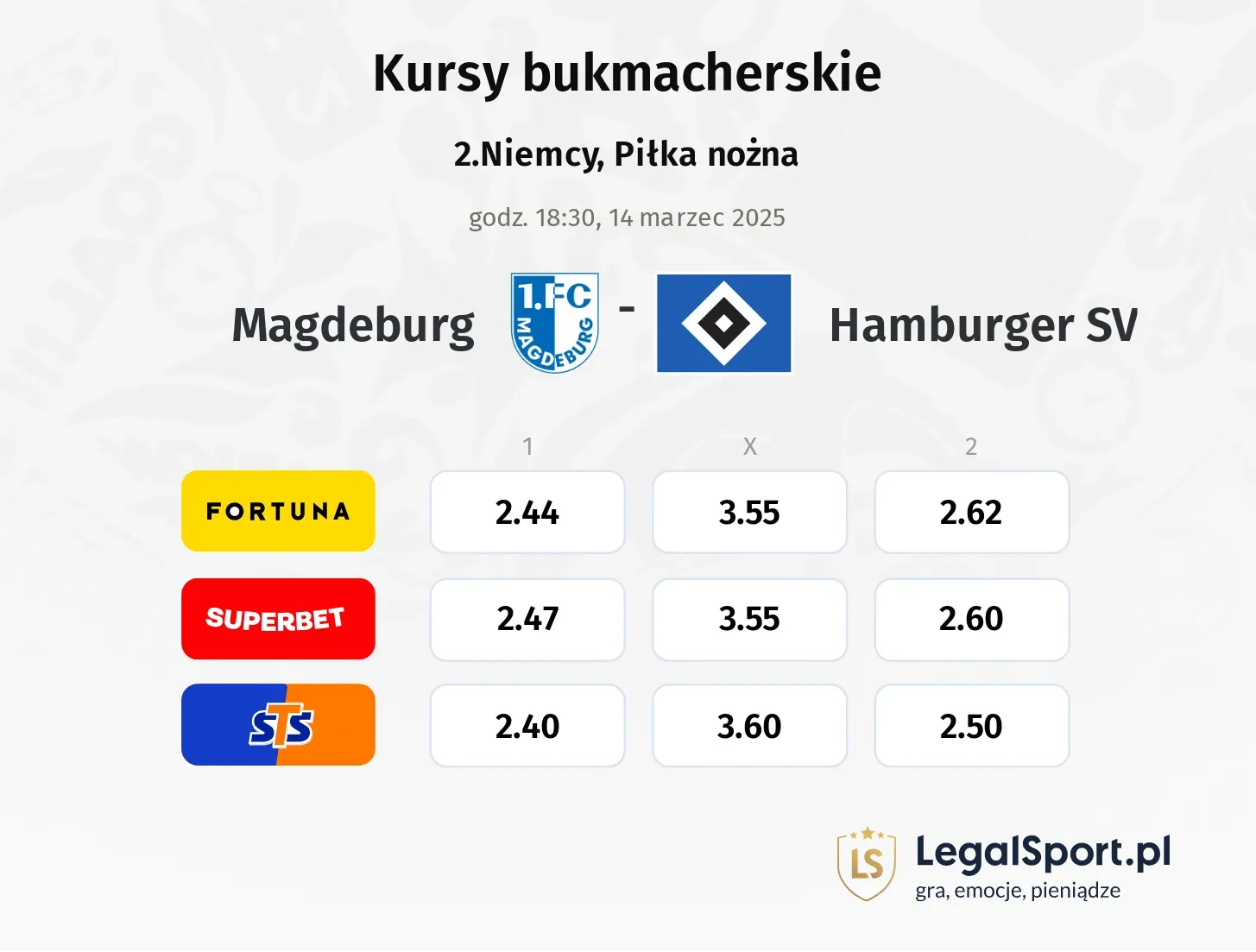 Magdeburg - Hamburger SV promocje bonusy na mecz