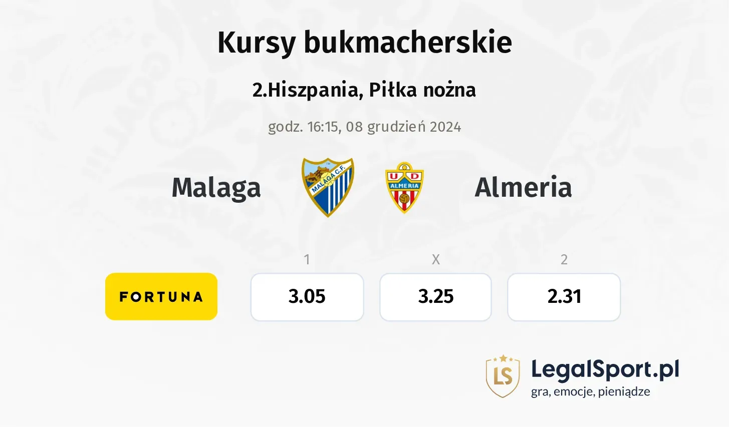 Malaga - Almeria typy, kursy