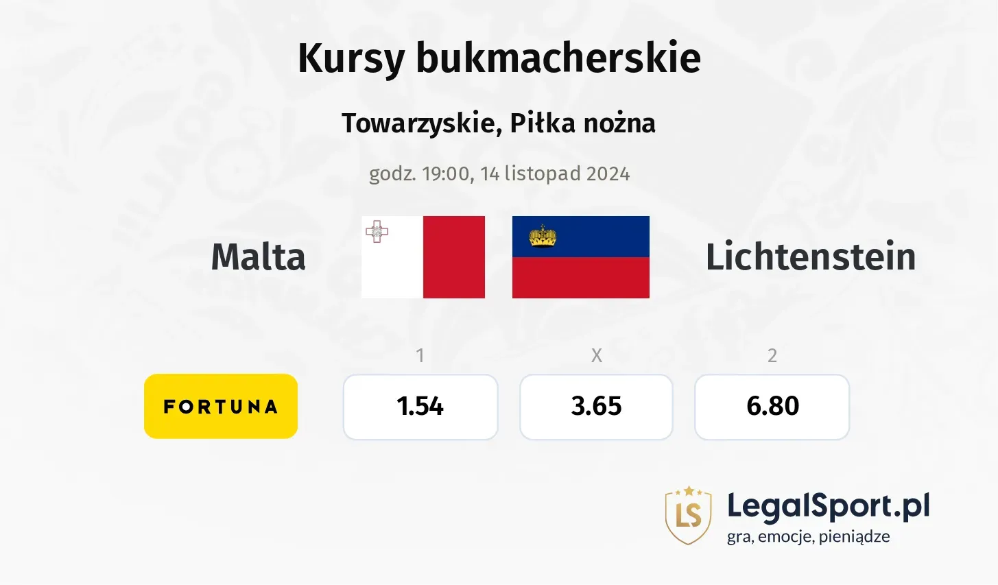 Malta - Lichtenstein promocje bonusy na mecz